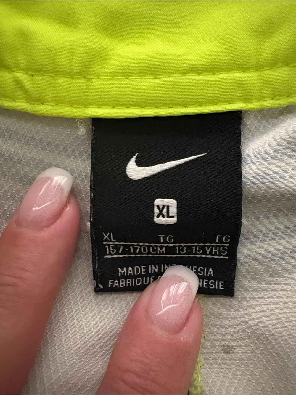 Nike Boys Neon Yellow Navy Blue Striped Swim Trunks